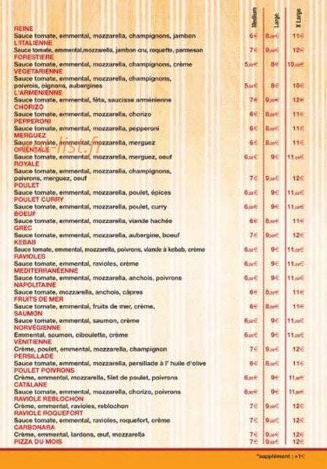 Plaza pizza — carte page 3