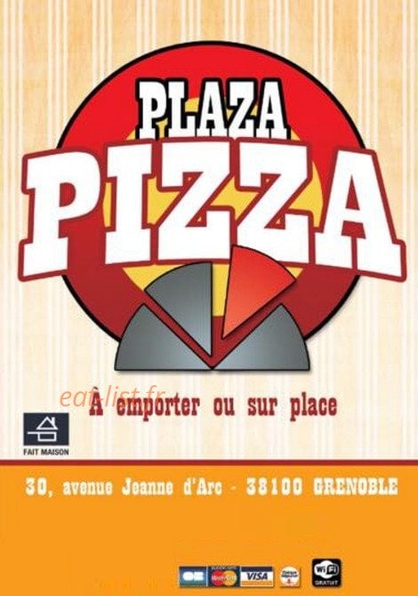 Plaza pizza — carte page 1