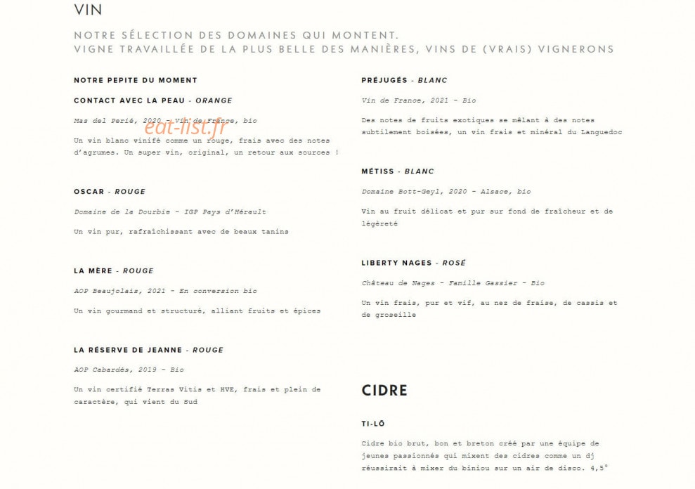 Pny Burger — carte page 6