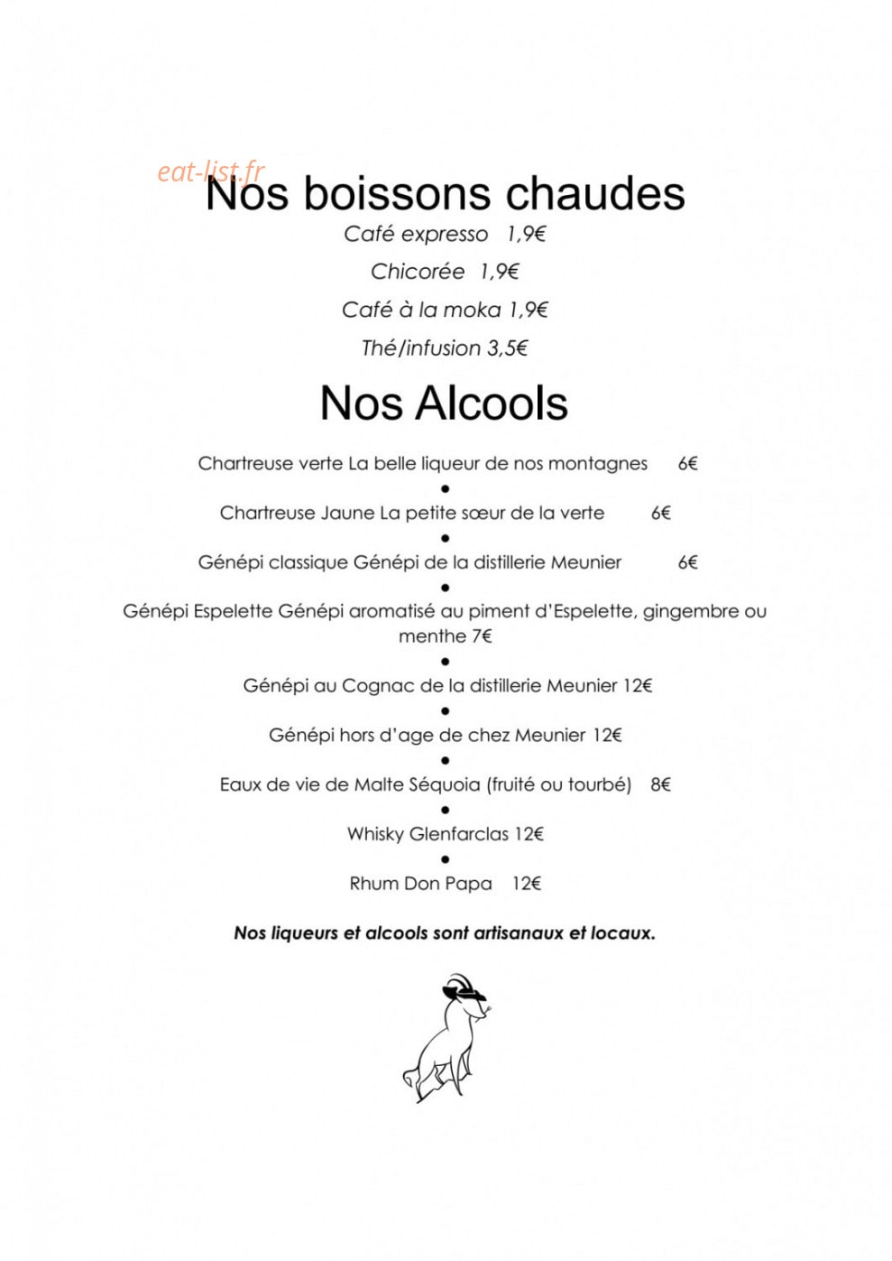 Restaurant Dahu — carte page 7