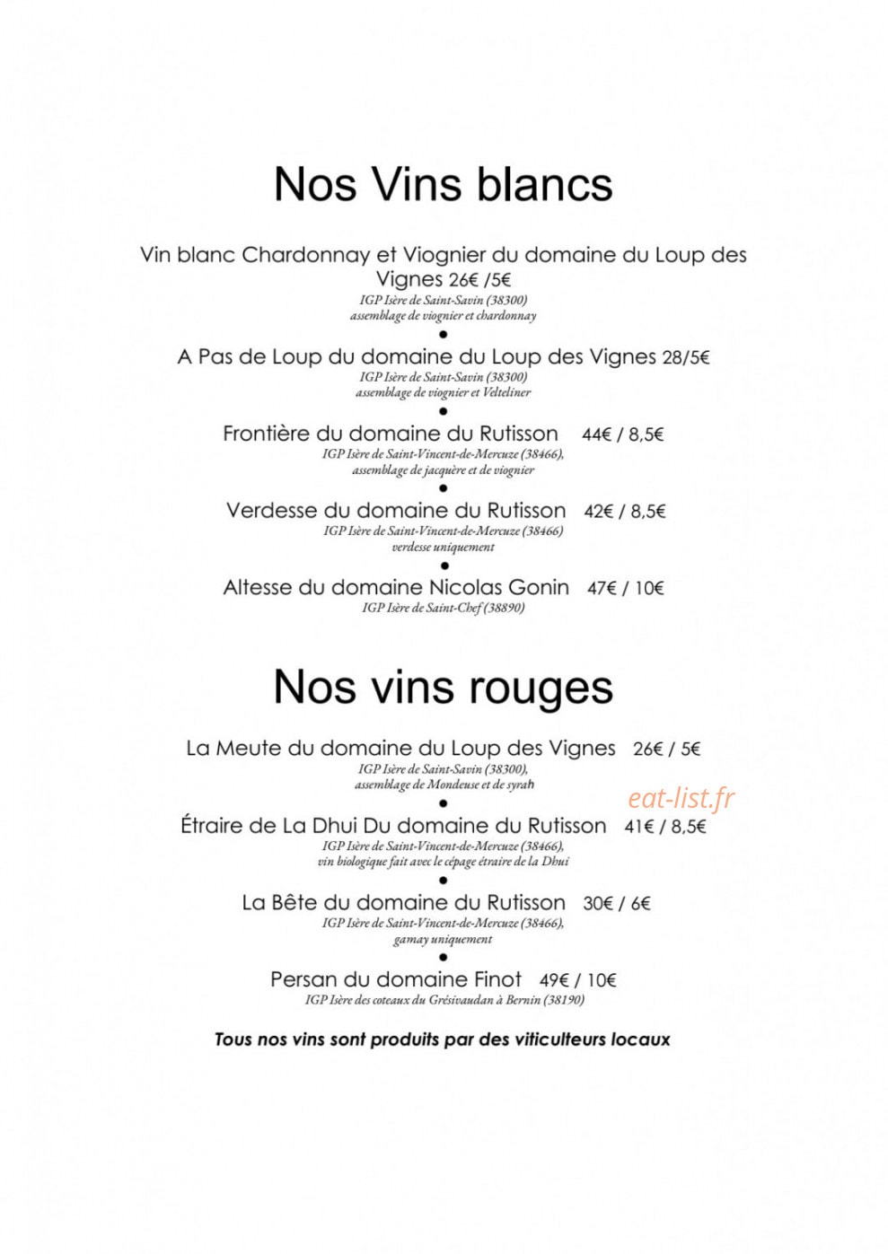 Restaurant Dahu — carte page 6