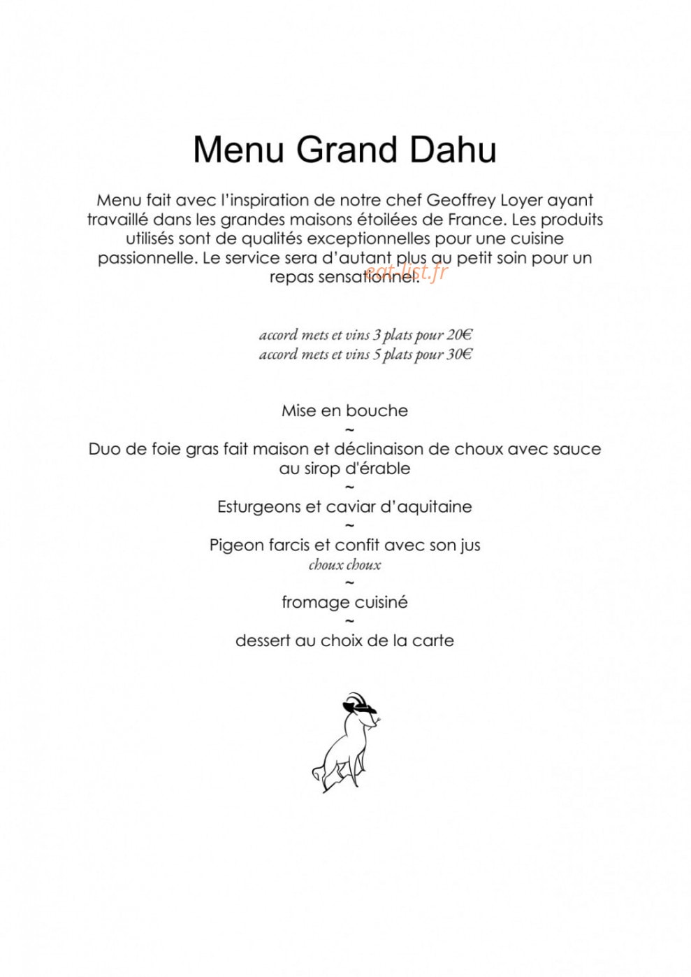 Restaurant Dahu — carte page 4