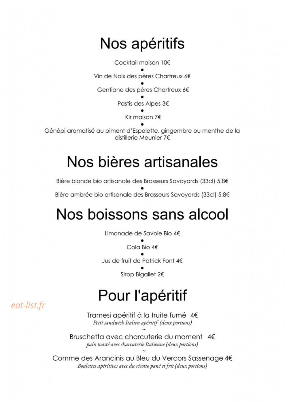 Restaurant Dahu — carte page 5