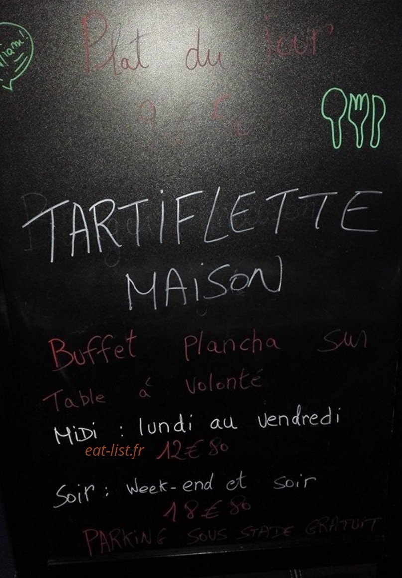 Restaurant du stade — carte page 1