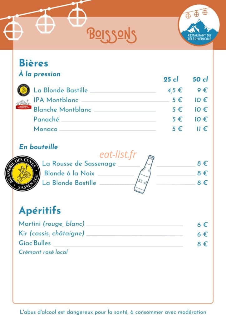 Restaurant du Téléphérique — carte page 7