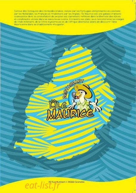 Restaurant l' île Maurice — carte page 1