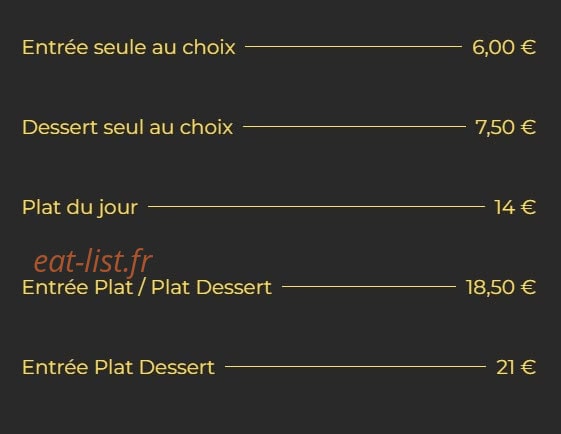Restaurant Le 38 — carte page 1