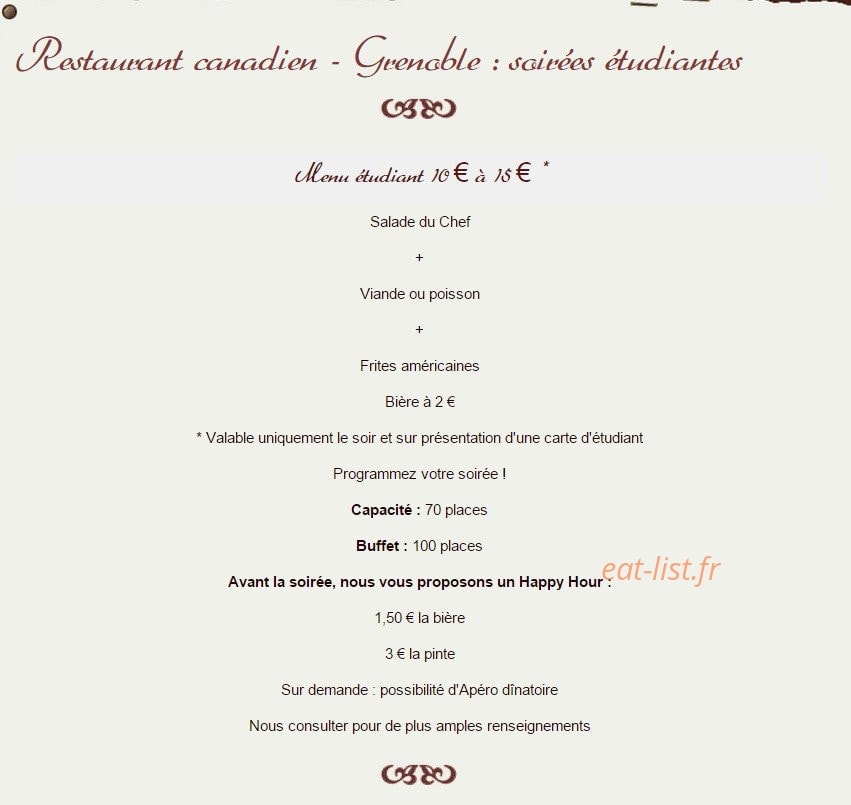 Restaurant Ontario — carte page 2