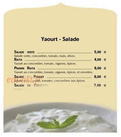 Restaurant Prince Indien — carte page 4