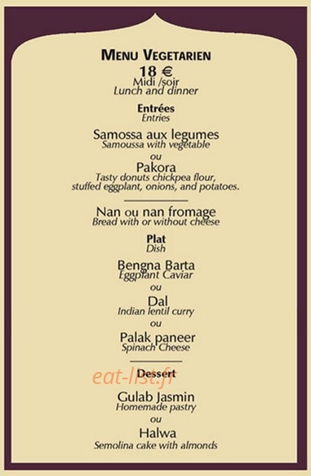 Restaurant Prince Indien — carte page 13