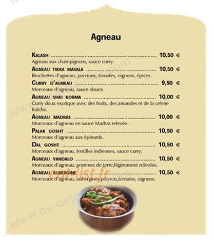 Restaurant Prince Indien — carte page 8