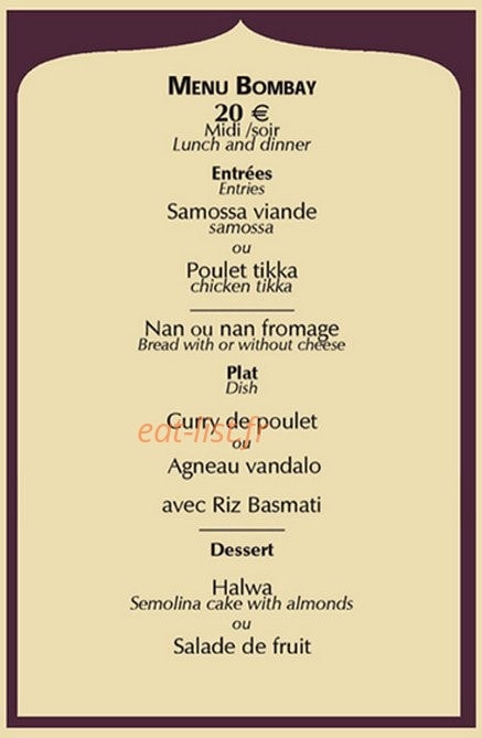 Restaurant Prince Indien — carte page 14