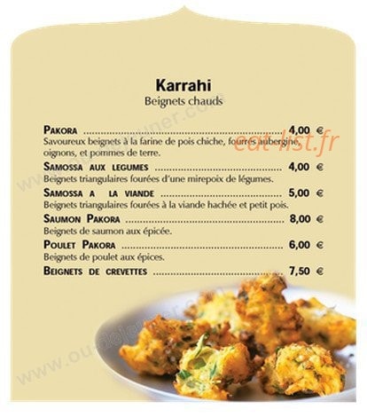 Restaurant Prince Indien — carte page 3