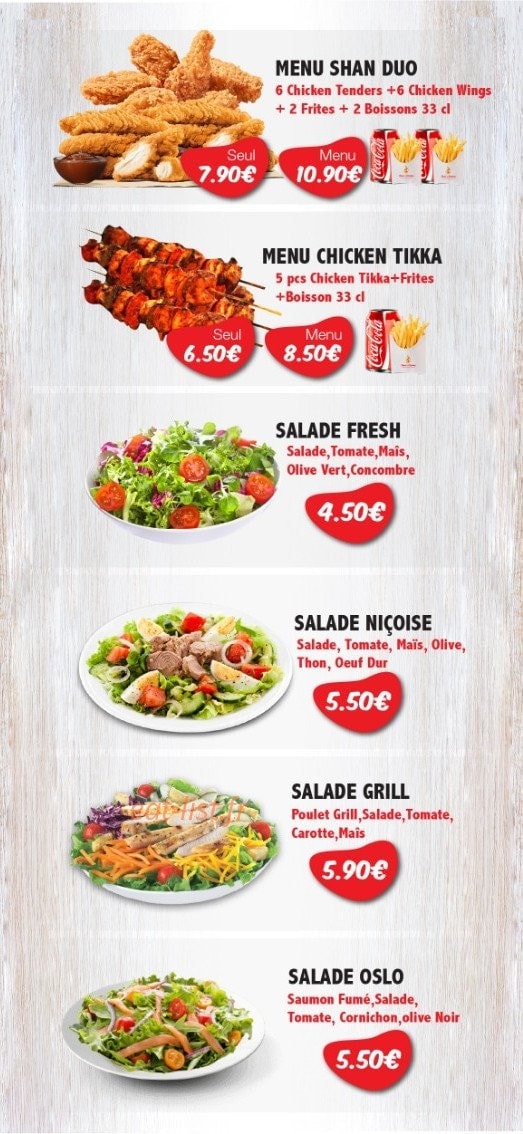 Shan's chicken — carte page 4