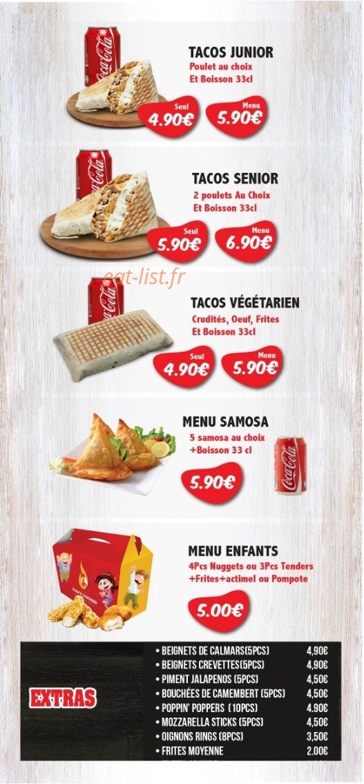 Shan's chicken — carte page 5