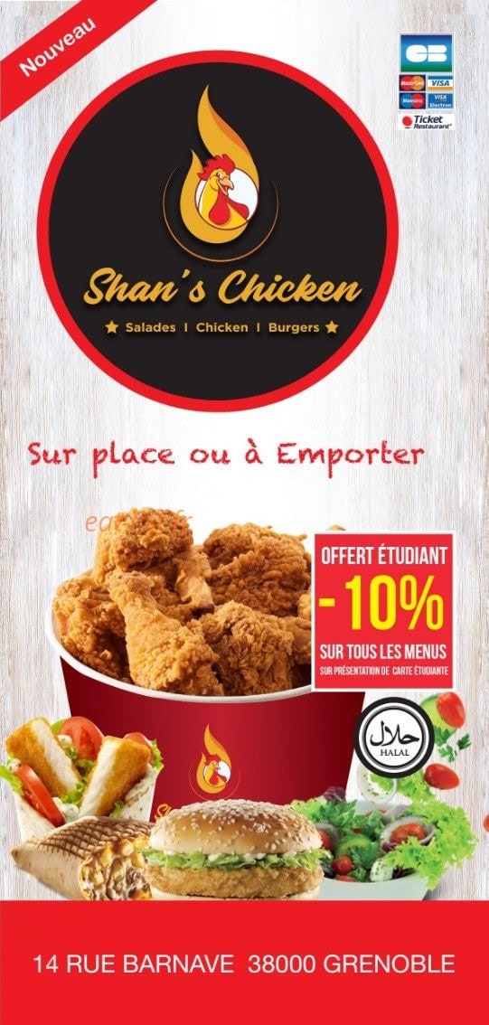 Shan's chicken — carte page 1