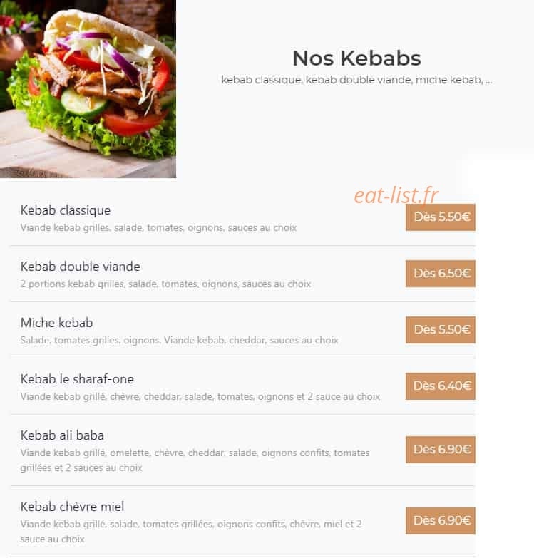 Sharaf food — carte page 18