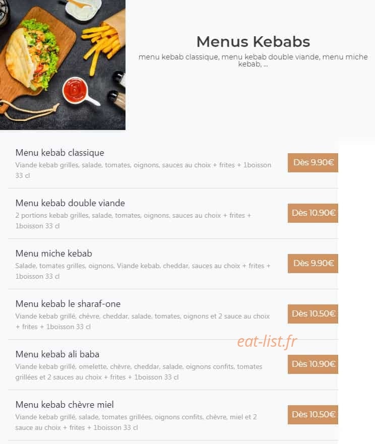 Sharaf food — carte page 11