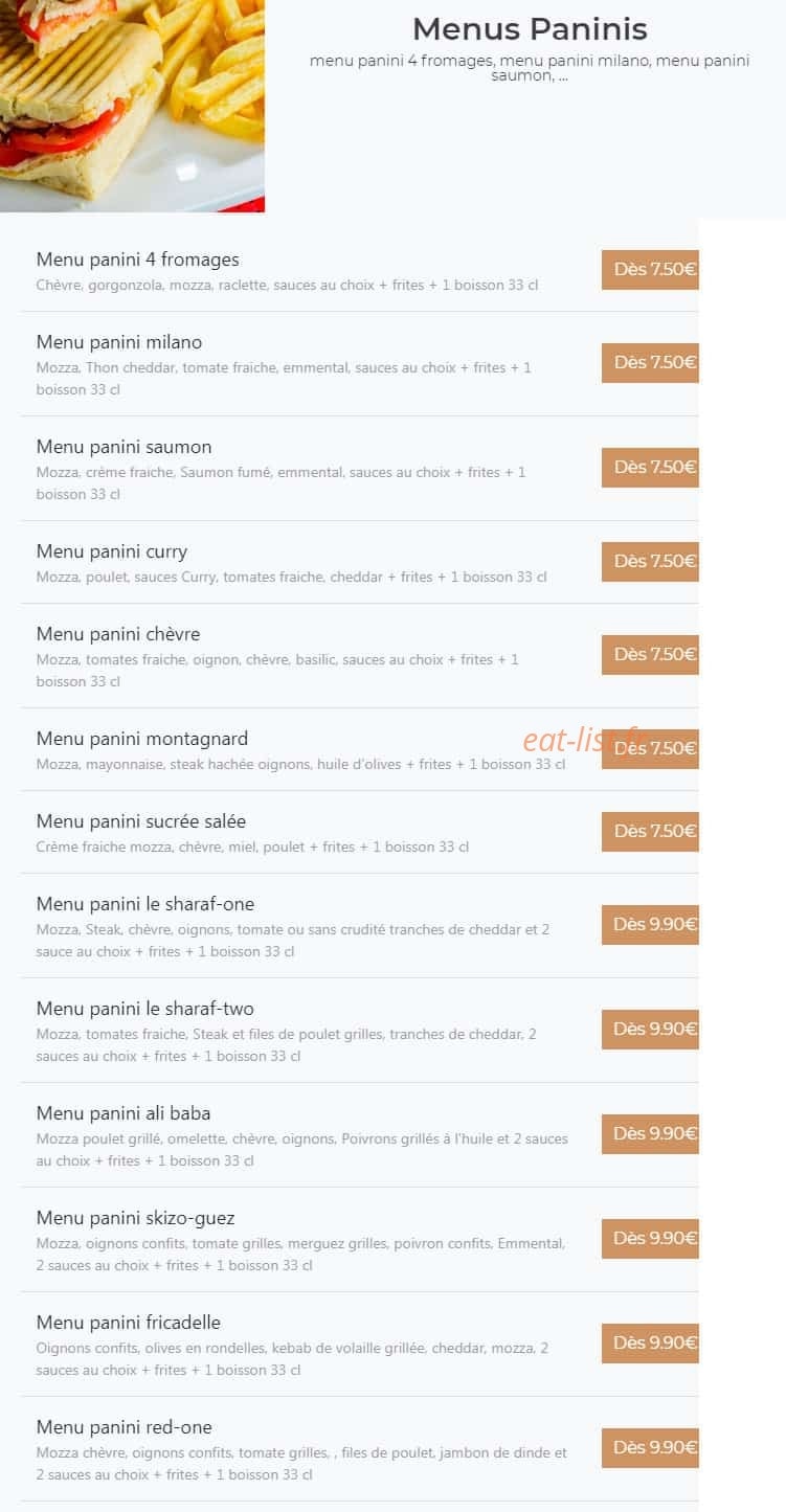 Sharaf food — carte page 8