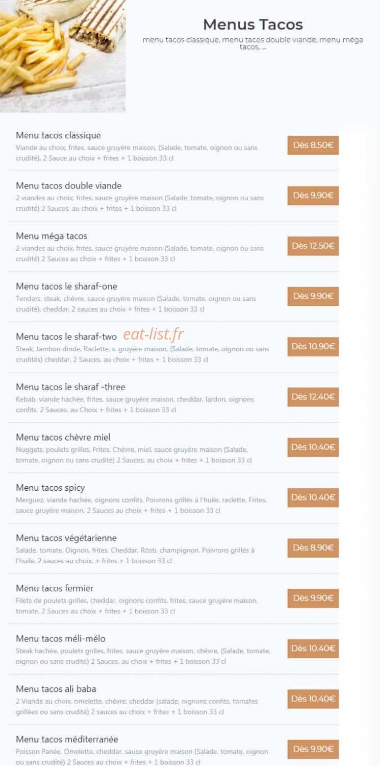 Sharaf food — carte page 10