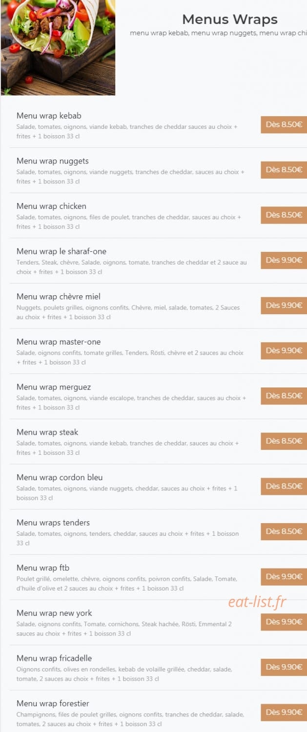 Sharaf food — carte page 9