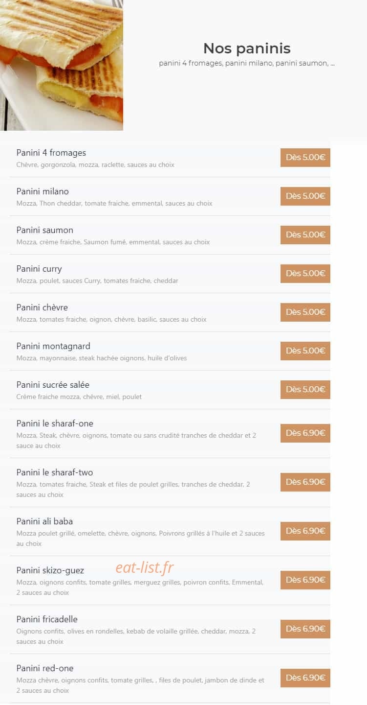 Sharaf food — carte page 15