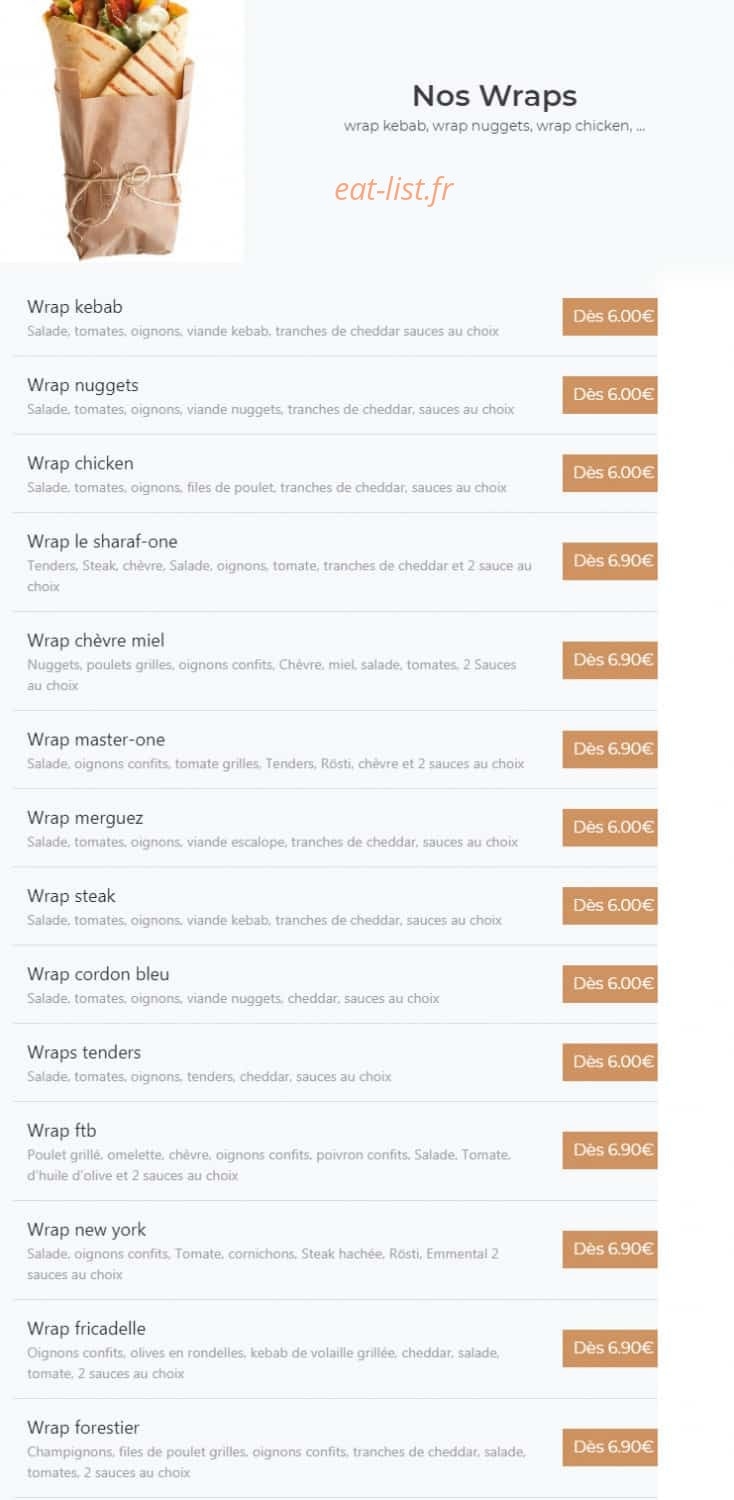 Sharaf food — carte page 16