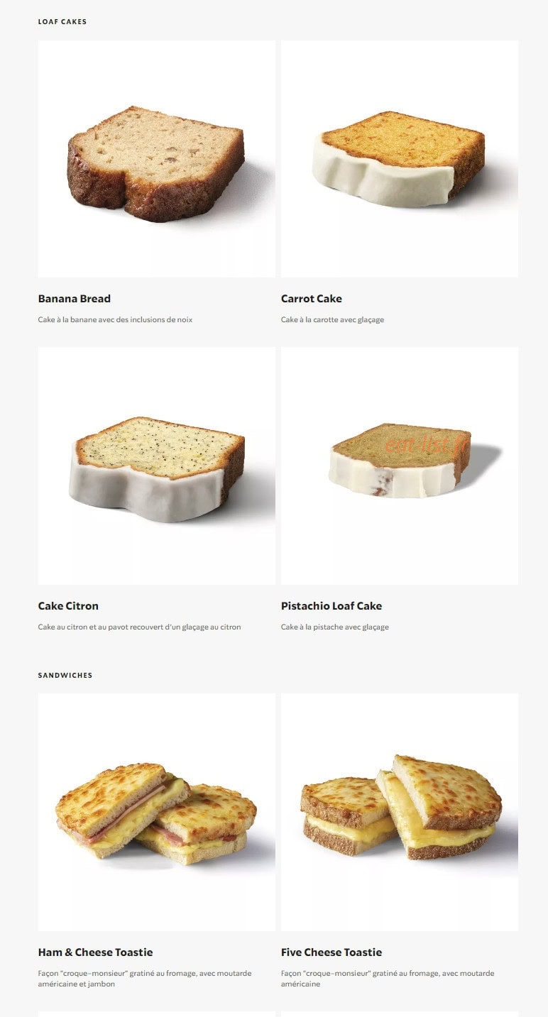 Starbucks Coffee — carte page 18