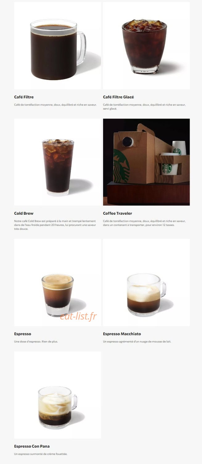 Starbucks Coffee — carte page 4