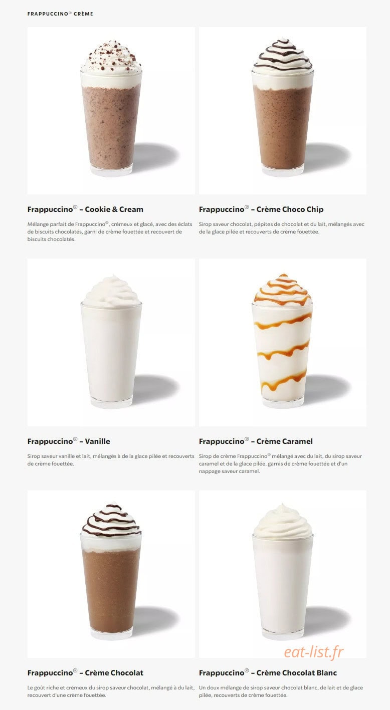 Starbucks Coffee — carte page 8