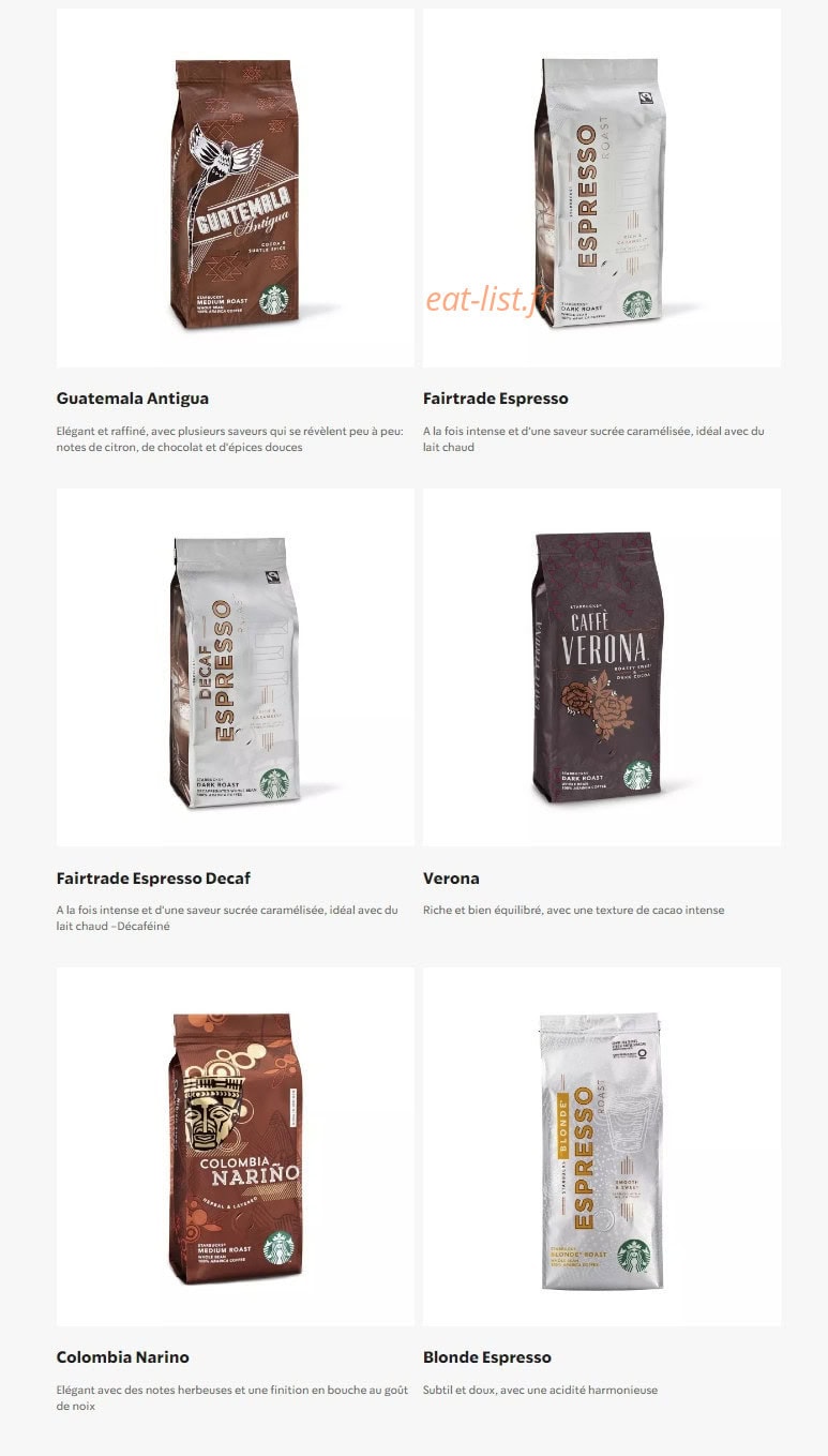 Starbucks Coffee — carte page 26