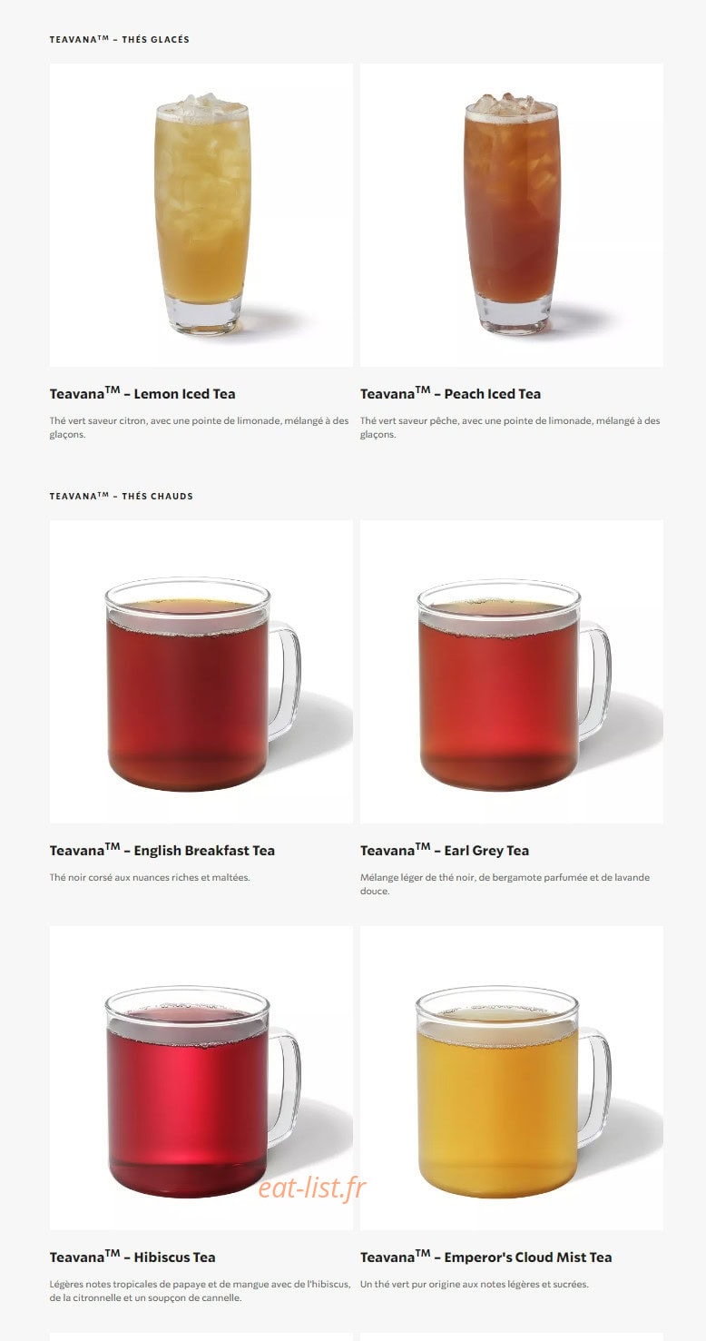 Starbucks Coffee — carte page 10