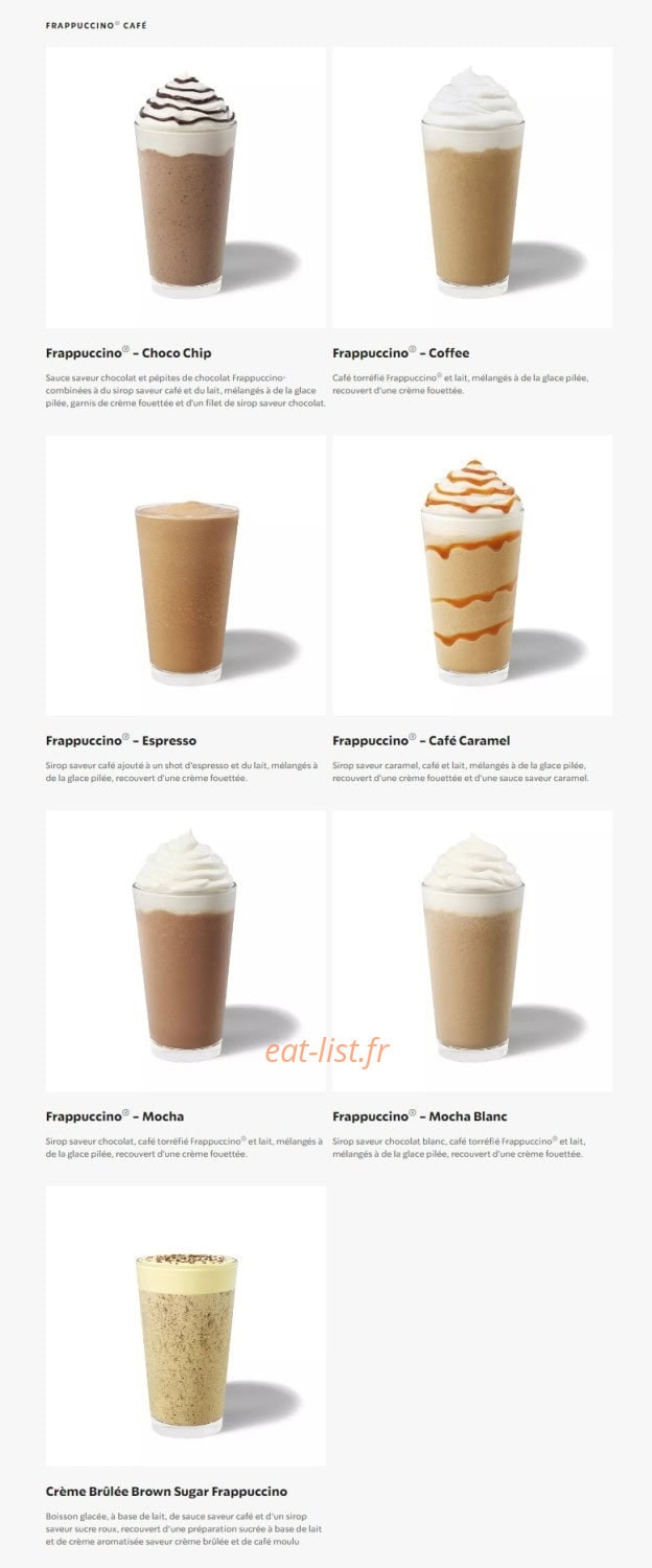 Starbucks Coffee — carte page 7