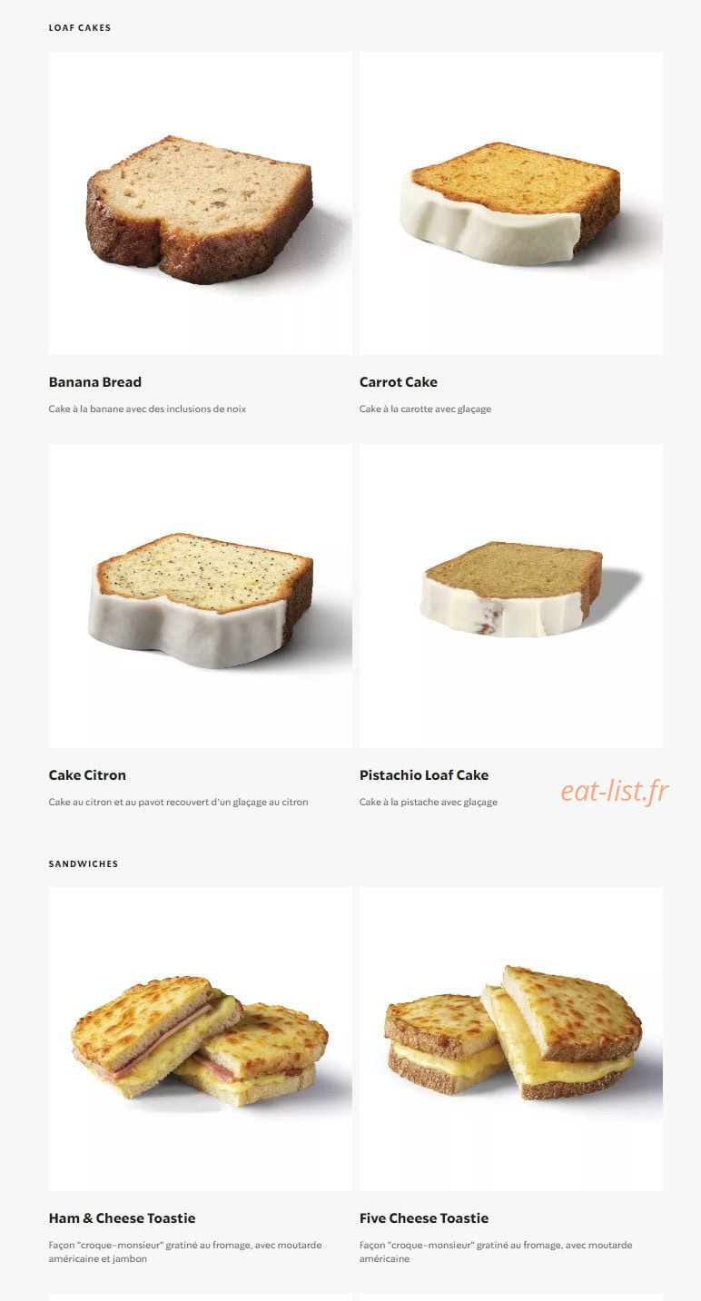 Starbucks Coffee — carte page 18