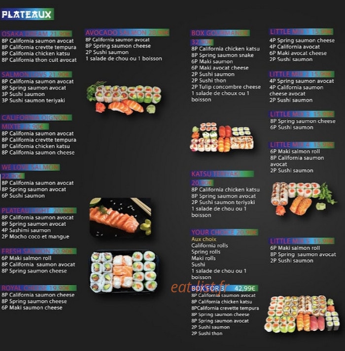 Sushi Grenoble — carte page 3