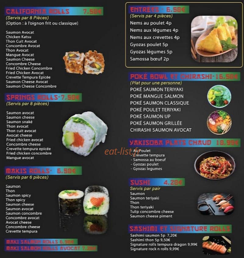 Sushi Grenoble — carte page 2
