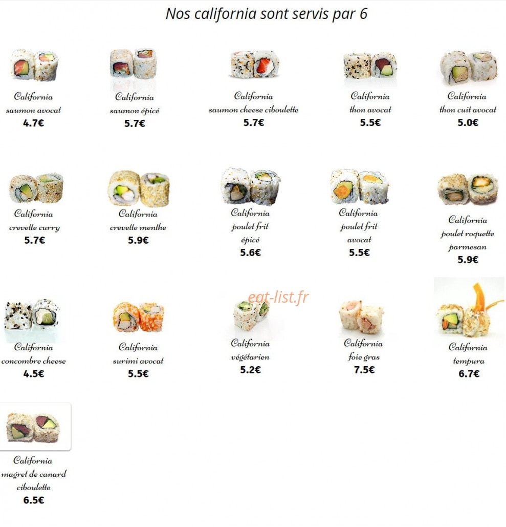 Sushi Happii — carte page 2