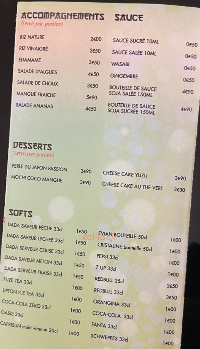 Sushi Maki — carte page 1