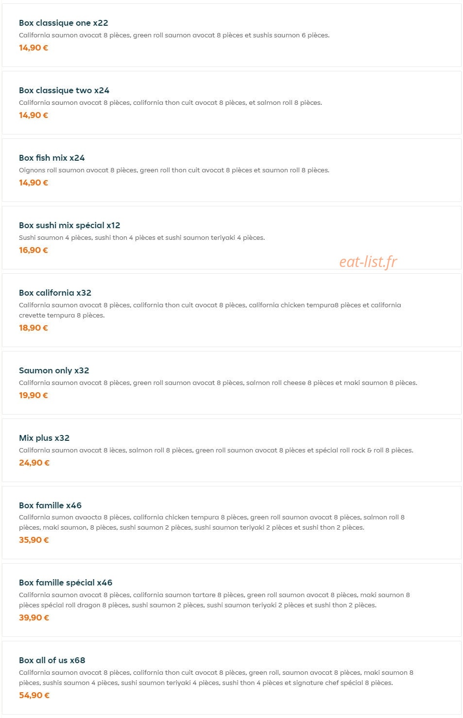 Sushi Poke Salade — carte page 2