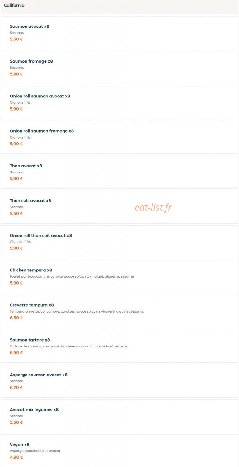 Sushi Poke Salade — carte page 5
