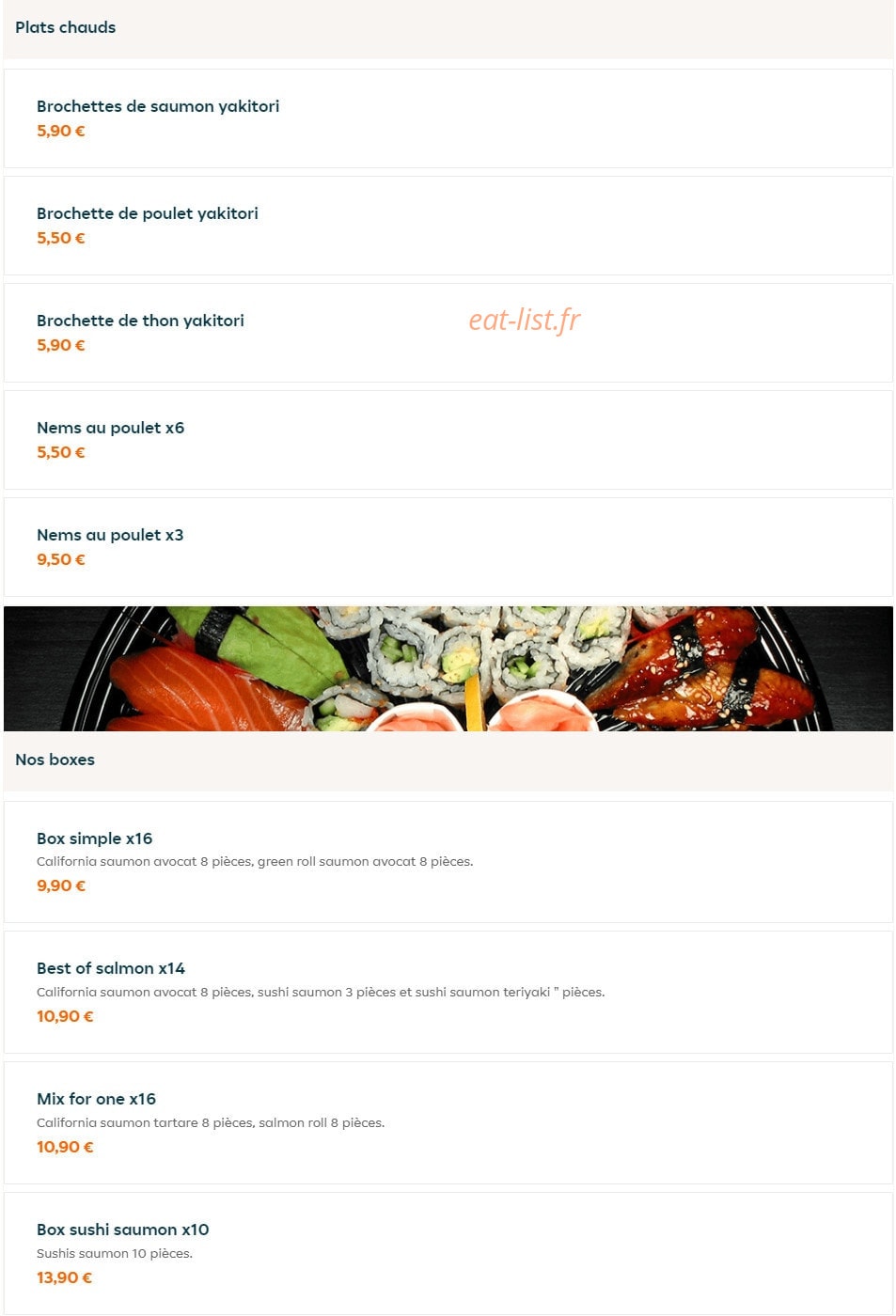 Sushi Poke Salade — carte page 1