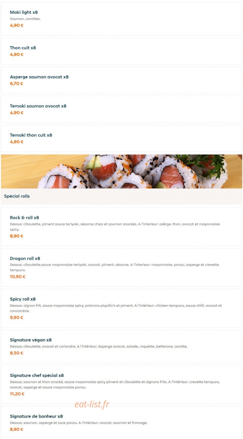 Sushi Poke Salade — carte page 4