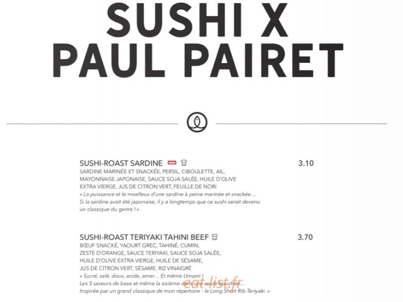 Sushi Shop — carte page 18