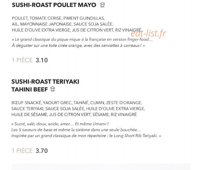 Sushi Shop — carte page 6