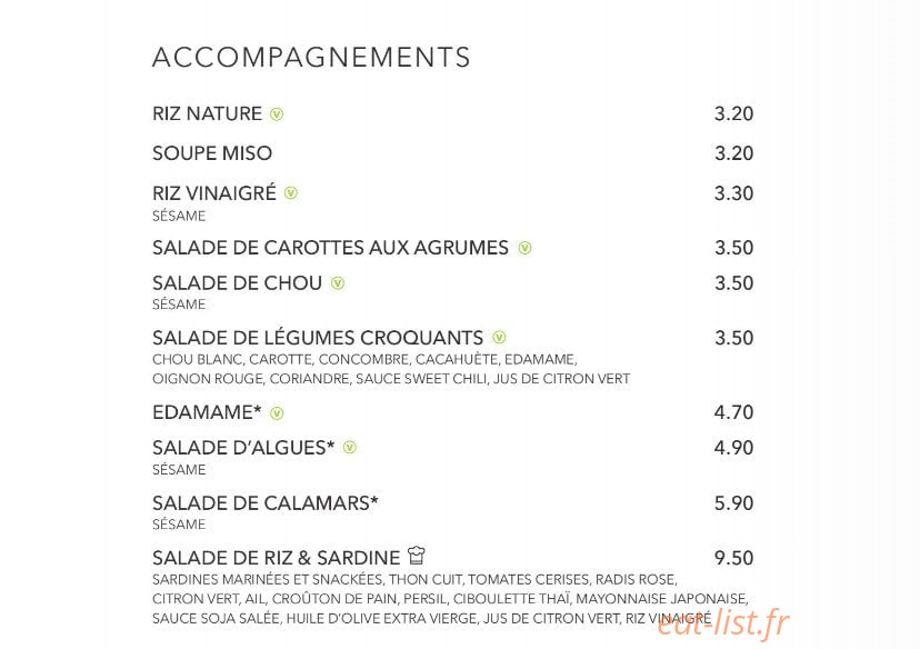 Sushi Shop — carte page 35