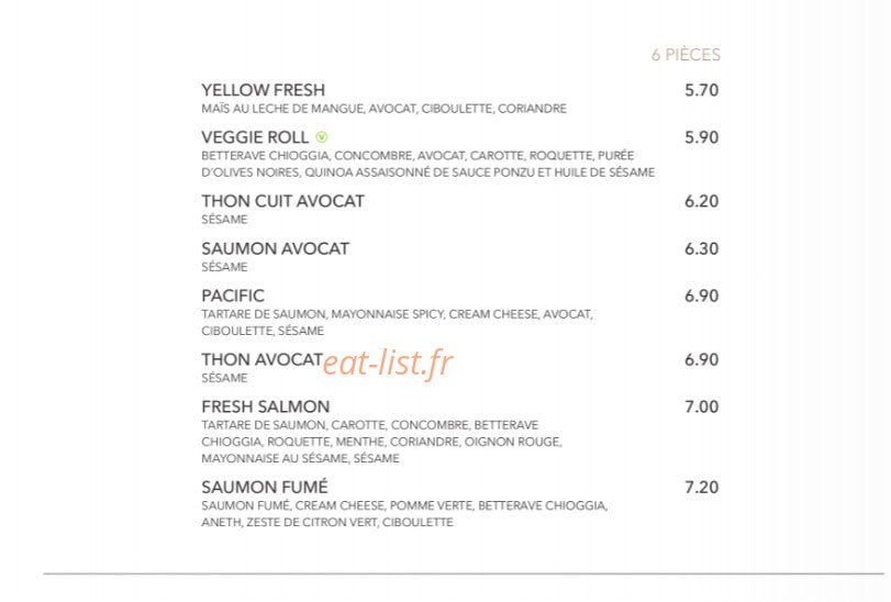 Sushi Shop — carte page 21