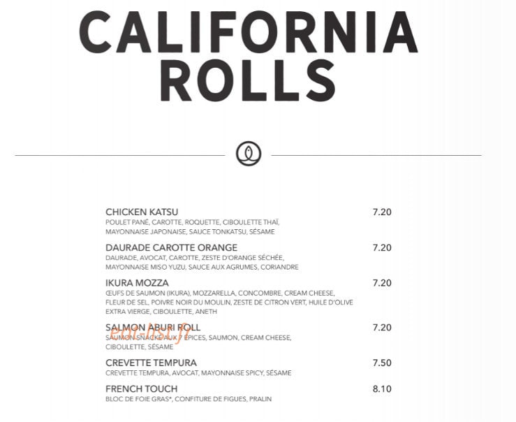Sushi Shop — carte page 22