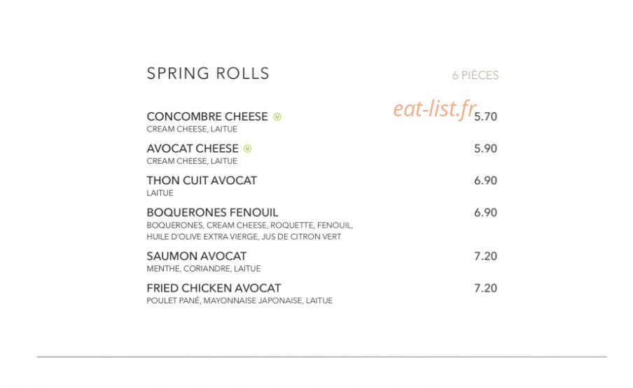 Sushi Shop — carte page 23