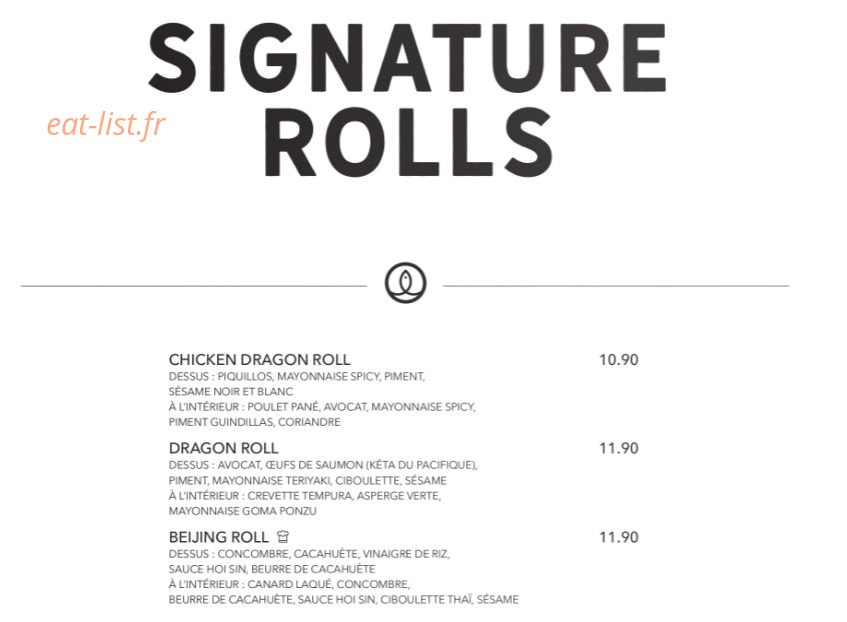 Sushi Shop — carte page 26