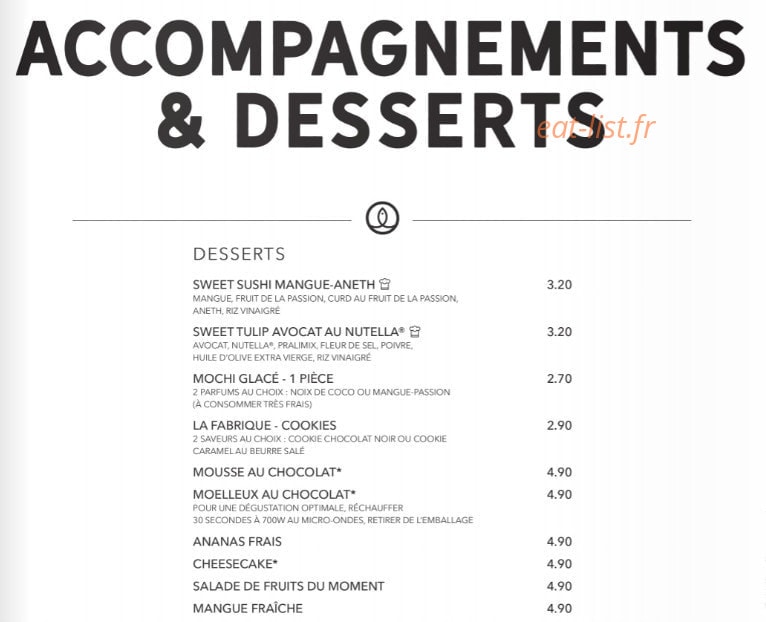Sushi Shop — carte page 36